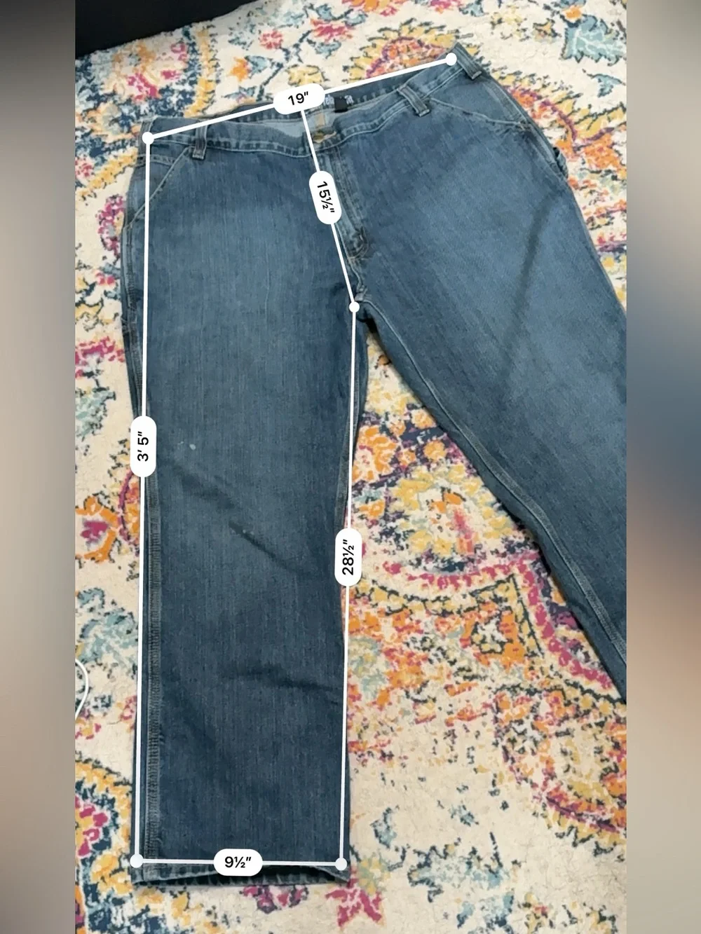 Carhartt Relaxed Fit Carpenter Jeans Men’s 42x30 Utility Workwear Denim